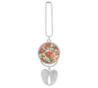 Retro Flower Car Hanging Pendant, Zinc Alloy Rearview Mirror Charms - Relieve Visual Fatigue, Vintage Keychain Pendant, Lucky Car Interior Hanging Decoration, Silver-Style