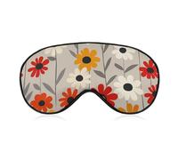Retro Flower Design Blackout Sleep Eye Mask, Ventilated Fabric, Adjustable Wearing Style, Zero Pressure Sleeping Mask Soft Skin Friendly Eyeshade for Women Men
