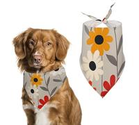 Retro Flower Design Dog Bandanas Adjustable Bib Handkerchief Party Pet Decorations Cute Dog Triangle Scarfs for Small Medium Puppy Cat Costume Accessory
