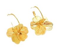 Retro Flower Drop Earrings For Women Elegant Petal Pendant Hanging Earrings Party Accessories Handmade Jewelry Geometric