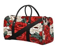 Retro Flower Ethnic Pattern Sports Tote Gym Bag for Men & Women, Water Resistant Foldable Travel Duffel Bag, Lightweight Carry-On Weekender Overnight Bag for Workout Hospital