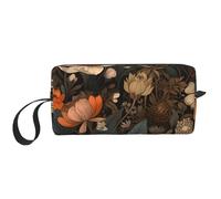 Retro Flower Floral Makeup Bag Water Resistant Travel Toiletry Organizer for Women Men Botanical Plant Cosmetic Storage Pouch with Zipper Portable Small Tool Bag
