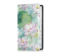 Retro Flower Flowers Bloom Premium Leather Car Registration and Insurance Card Holder Car Essentials for ID, Driver's License, Key Contact Information Cards