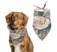 Retro Flower Pattern Easter Dog Bandanas for Small Medium Large Dogs,Cat Dogs,Pet Scarf - Polyester Cute Bibs.Triangle Pet Scarf for Puppy Pet,Personalized Birthday/Party Fun Idea Gift
