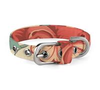 Retro Flower Pet Collar Oxford Adjustable Safety Dog Collars Cute Outdoor Training Pet Collars Easy Clean Floral Print Puppy Collar for City Pet Owners