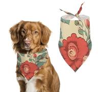 Retro Flower Pet Scarf Adjustable Pet Accessories Triangular Scarf Washable Floral Print Puppy Bib Bandana Stylish Comfortable Cat Scarves for Holiday Scarfs
