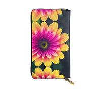 Retro flower Print Leather Long Clutch Wallet – Fashionable Personalized Wallet, Multiple Card Slots, Gift Ready, Black, One Size