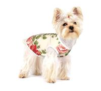 Retro Flower Printed,Cotton Sleeveless Pet T-Shirt Soft Stretchy Puppy Breathable Vest,S