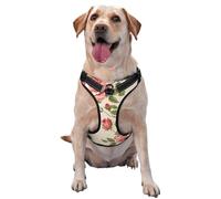 Retro Flower Printed,Pet Harness,Adjustable Reflective Dog Harness,Pet Leash Vest,M