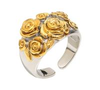 Retro Flower Rings Artistics French Designs Comfortable Jewelry for Women Adjustable Open Rings