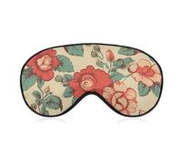 Retro Flower Sleep Mask for Women Men, Soft Eye Mask with Adjustable Strap for Sleeping, Light Blocking Travel Blindfold for Nap Comfortable Eye Cover for Home Office