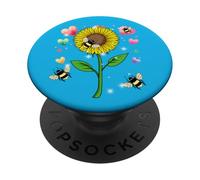Retro Flower Sunflower Garden Bees Insects Hearts Children PopSockets Adhesive PopGrip
