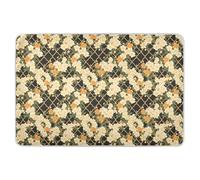 Retro Flowers Black and Gold Extra Large Resuable Changing Pad Covers Waterproof Washable Potty Training Mattress Pad Leakproof Quick Drying Travel Mattress for Children Adults Pets 52" L x 34" W