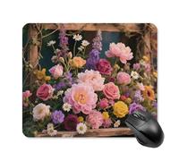 Retro Flowers Mouse Pad Square Mouse Mat Non-Slip Rubber Base Mousepad Wireless Mice Mat for Gaming, Office & Home, Waterproof Mouses Mats for Laptop/Desktop 25 * 30cm