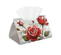 Retro Flowers Pattern Modern Classic Colorful Flowers Soft PVC Long Tissue Box Cover Facial Tissue Holder (Royal Deep Rosa)