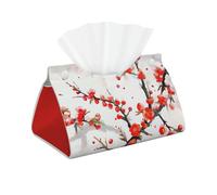 Retro Flowers Pattern Modern Classic Colorful Flowers Soft PVC Long Tissue Box Cover Facial Tissue Holder (Happiness Aricot Blossom)
