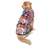Retro Flowwer Print Dog Hoodie For Medium To Large Dogs, Warm, Soft, Breathable Sweatshirt, Easy To Wear Jumper For Winter And Fall, Pet Coat Pullover