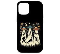 Retro Flying Saucers UFO Abduction with Bigfoot and Cryptids Case for iPhone 12/12 Pro