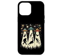 Retro Flying Saucers UFO Abduction with Bigfoot and Cryptids Case for iPhone 12 Pro Max