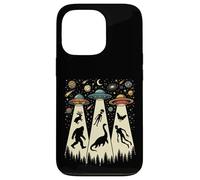 Retro Flying Saucers UFO Abduction with Bigfoot and Cryptids Case for iPhone 13 Pro