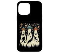 Retro Flying Saucers UFO Abduction with Bigfoot and Cryptids Case for iPhone 13 Pro Max