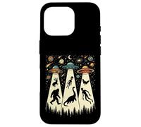 Retro Flying Saucers UFO Abduction with Bigfoot and Cryptids Case for iPhone 16 Pro