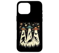 Retro Flying Saucers UFO Abduction with Bigfoot and Cryptids Case for iPhone 16 Pro Max