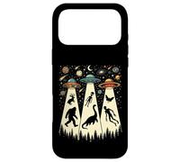 Retro Flying Saucers UFO Abduction with Bigfoot and Cryptids Case for iPhone 17 Pro Max