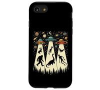 Retro Flying Saucers UFO Abduction with Bigfoot and Cryptids Case for iPhone SE (2020) / 7/8