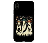Retro Flying Saucers UFO Abduction with Bigfoot and Cryptids Case for iPhone XS Max