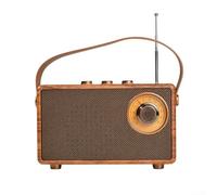 Retro FM Radio 51 Portable Wireless Speaker with USB TF AUX High Fidelity Sound for Home and Outdoor Brown