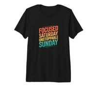 Retro Focused Saturday Unstoppable Sunday Motivation Premium T-Shirt