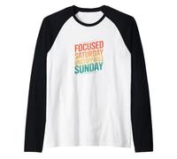 Retro Focused Saturday Unstoppable Sunday Motivation Raglan Baseball Tee
