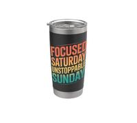 Retro Focused Saturday Unstoppable Sunday Motivation Stainless Steel Insulated Tumbler