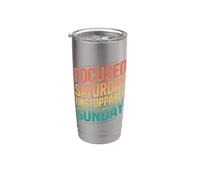 Retro Focused Saturday Unstoppable Sunday Motivation Stainless Steel Insulated Tumbler