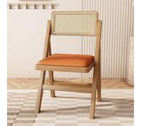 Retro Folding Woven Armless Dining Chairs for Guesthouse, Tea House, Desk, and Reading - Stylish Functional Seating Option