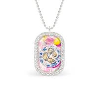 Retro Food Oysters And Lemon on Plate Rectangle Pendant Necklace Silver Women Jewelry Alloy Keychain Tag Jewelry