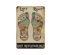 Retro Foot Reflexology Metal Poster Massage Therapist Art Print,Acupressure and Reflexology Chart Metal Tin Signs Vintage Plaque Wall Decor Gift For Home Kitchen Office Club Bar Gym 12x17 Inch