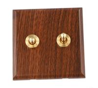 Retro for toggle Light Switch Walnut Wood Finish 86mm PC Board Lever for Wall Sconce Reading Light 1 Gang(2 Gang)