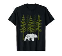 Retro Forest Bear Outdoors Trees Wildlife Nature Pine Trees T-Shirt