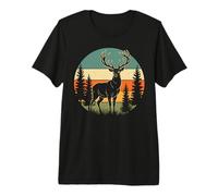 Retro Forest Deer Outdoors Nature Women Men Vintage Graphic Premium T-Shirt