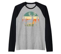 Retro Forest Deer Outdoors Nature Women Men Vintage Graphic Raglan Baseball Tee