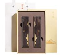 Retro Forest Pattern Paper Weight, Brass + Ebony Writing Tool, Gift Box Packaging