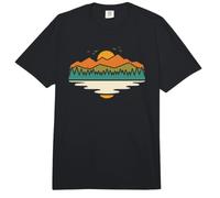 Retro Forest Sunset Landscapes for Wilderness Explorers Comfort Colors Adult Heavyweight T-Shirt