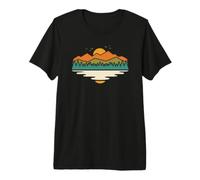 Retro Forest Sunset Landscapes for Wilderness Explorers Premium T-Shirt