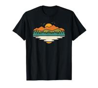 Retro Forest Sunset Landscapes for Wilderness Explorers T-Shirt