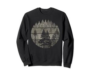 Retro Forest Trees Outdoors Nature Women Men Vintage Graphic Sweatshirt