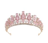 Retro Forest Wine Red Crystal Diadem Leaf Tiaras For Weddings And Parties | Royal Queen Bridal Crown Luxury Wedding Dress Hair Costume Accessories