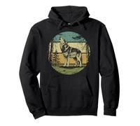 Retro Forest Wolf Outdoors Nature Women Men Vintage Graphic Pullover Hoodie