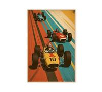 Retro Formula One Racing Poster Canvas Poster Bedroom Decor Landscape Office Room Decor Gift 24x36inch(60x90cm)